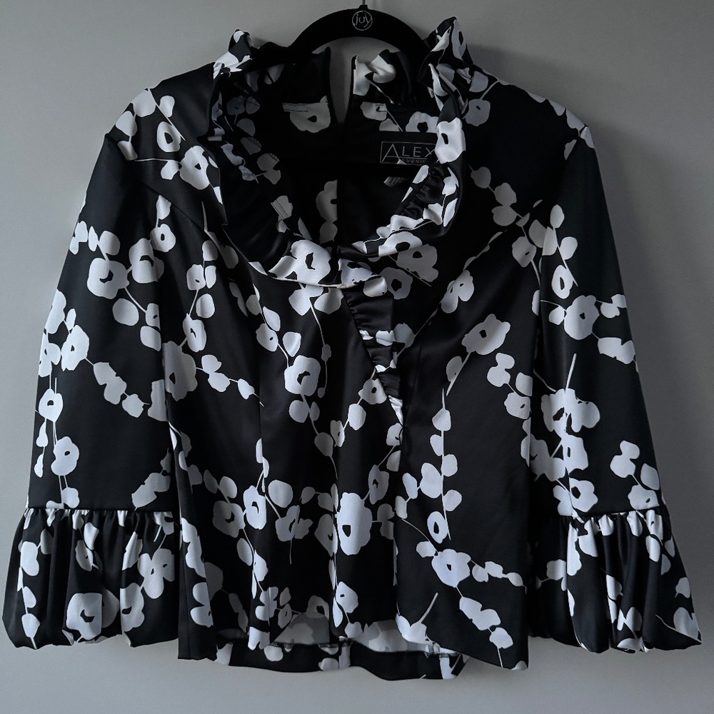 Alex Evening Wear - Black and White Top
